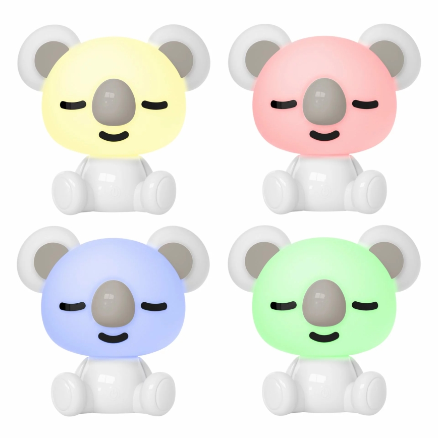 Lámpara LED RGBW regulable de noche para niños LED/2,5W/230V koala blanco