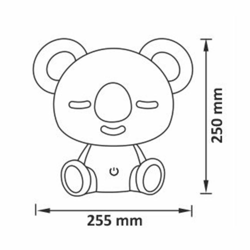 Lámpara LED RGBW regulable de noche para niños LED/2,5W/230V koala blanco