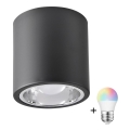 Lámpara LED RGBW regulable JUPITER 1xE27/6,5W/230V 2700-6500K Wi-Fi Ø 13 cm negra
