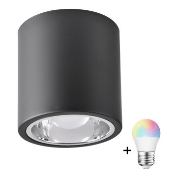 Lámpara LED RGBW regulable JUPITER 1xE27/6,5W/230V 2700-6500K Wi-Fi Ø 13 cm negra