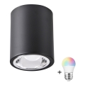 Lámpara LED RGBW regulable JUPITER 1xE27/6,5W/230V 2700-6500K Wi-Fi Ø 9,8 cm negra
