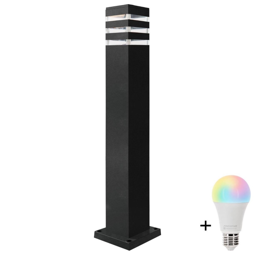 Lámpara LED RGBW regulable para exterior TEKSAS 1xE27/12W/230V 2700-6500K Wi-Fi 74 cm IP44 antracita