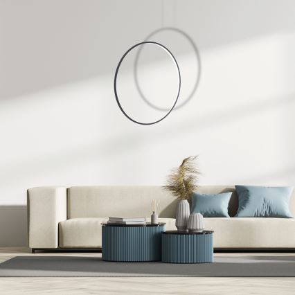 Lámpara LED colgante SATURNO LED/46W/230V Ø 80 cm IP44 antracita