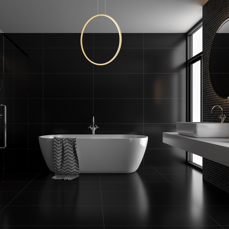 Lámpara LED colgante SATURNO LED/46W/230V Ø 80 cm IP44 dorado