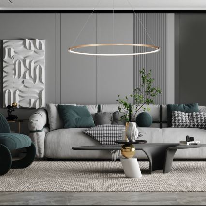 Lámpara LED colgante SATURNO LED/65W/230V Ø 120 cm IP44 dorado