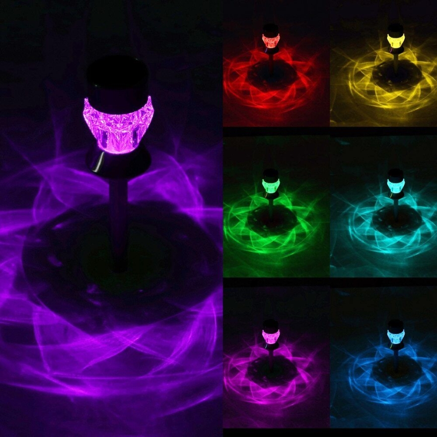 Lámpara LED solar CRYSTAL 2xLED-RGB/0,02W/1xAAA cromo mate IP44