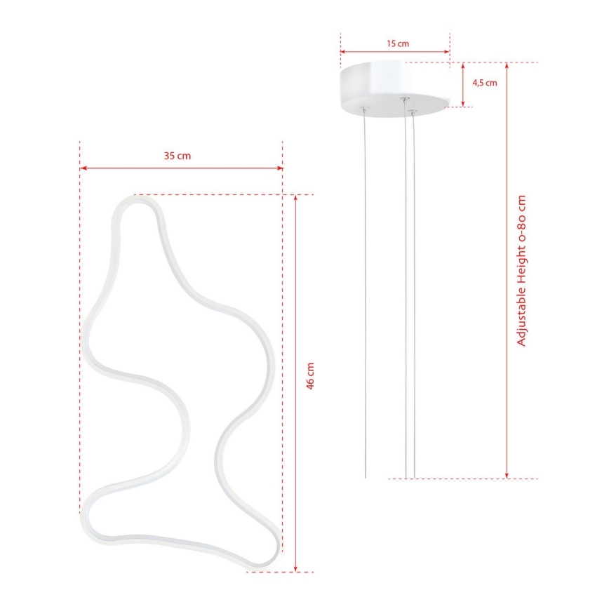 Lámpara LED suspendida ARTISAN LED/36W/230V 4000K blanca