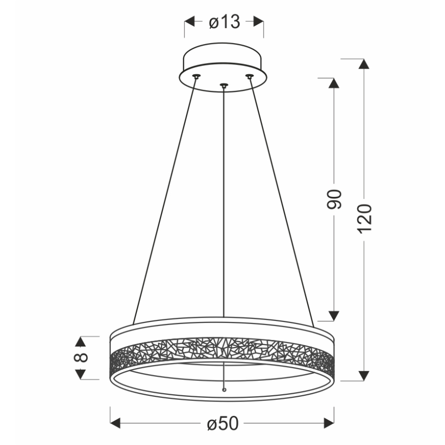 Lámpara LED suspendida en cable FROZI LED/32W/230V, diámetro 50 cm, color blanco