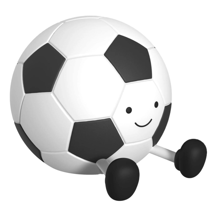 Lámpara LED táctil infantil regulable FOOTBALL LED/2W/5V USB 1200 mAh blanco/negro