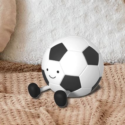 Lámpara LED táctil infantil regulable FOOTBALL LED/2W/5V USB 1200 mAh blanco/negro