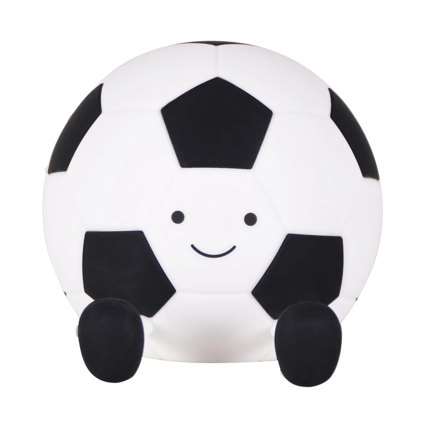 Lámpara LED táctil infantil regulable FOOTBALL LED/2W/5V USB 1200 mAh blanco/negro
