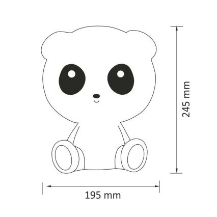 Lámpara LED táctil infantil regulable PANDA LED/2,5W/3,7V 1200 mAh