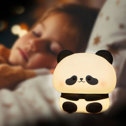 Lámpara LED táctil infantil regulable PANDA LED/2W/3,7V 1200 mAh