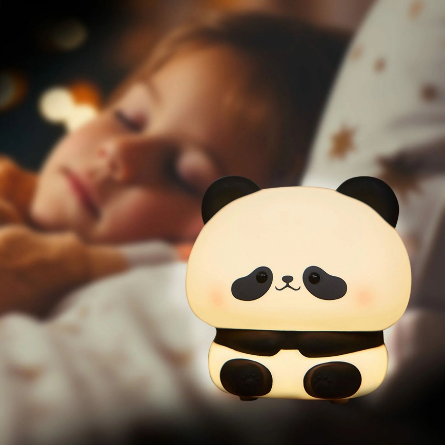 Lámpara LED táctil infantil regulable PANDA LED/2W/3,7V 1200 mAh
