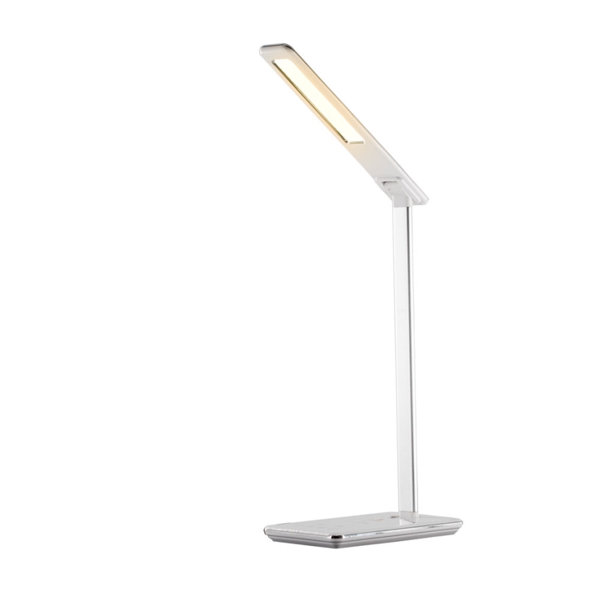 Lámpara de mesa LED regulable con cargador inalámbrico JOY LED/6W/230V + USB blanco