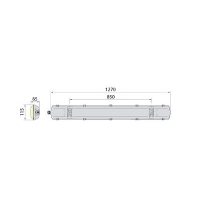 Lámpara LED técnica fluorescente 2xG13/18W/230V IP65