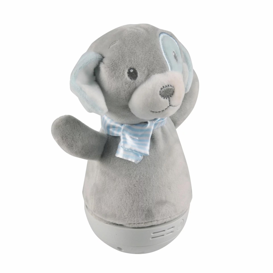 Lámpara nocturna infantil LED RGB con melodía 3xAAA/5V perrito