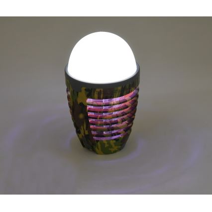 Lámpara portátil LED recargable con trampa para insectos LED/2W/3,7V 1800 mAh Camuflaje IPX4