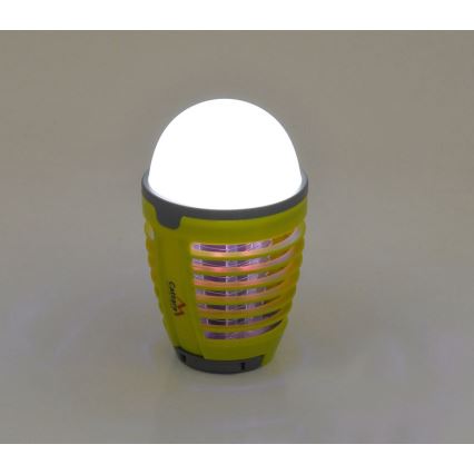 Lámpara portátil LED recargable con trampa para insectos LED/2W/3,7V 1800 mAh IPX4 verde