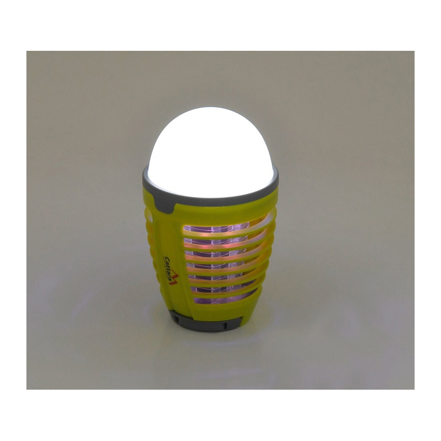 Lámpara portátil LED recargable con trampa para insectos LED/2W/3,7V 1800 mAh IPX4 verde