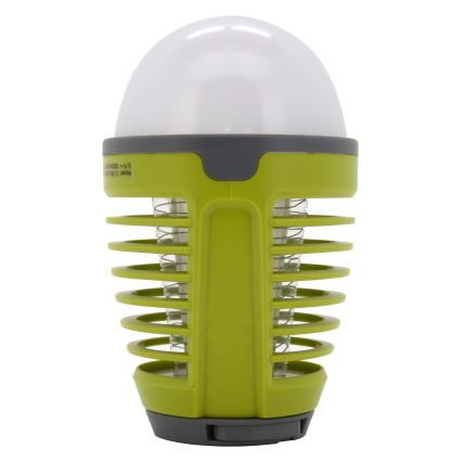 Lámpara portátil LED recargable con trampa para insectos LED/2W/3,7V 1800 mAh IPX4 verde
