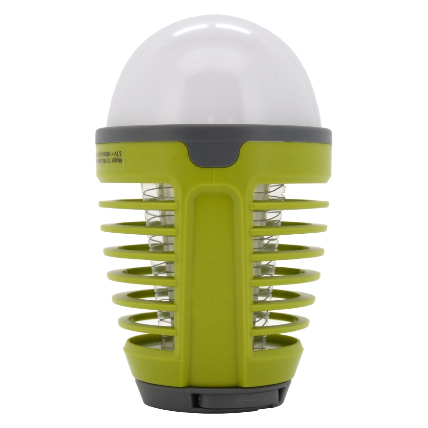 Lámpara portátil LED recargable con trampa para insectos LED/2W/3,7V 1800 mAh IPX4 verde
