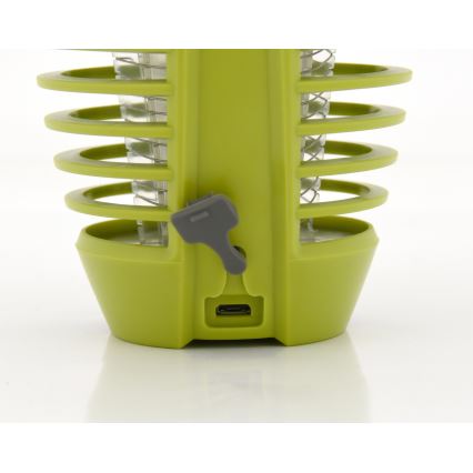 Lámpara portátil LED recargable con trampa para insectos LED/2W/3,7V 1800 mAh IPX4 verde