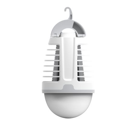 Lámpara recargable portátil LED con una trampa para insectos LED/5W/1800 mAh IPX4 blanco/gris