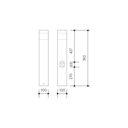 Lámpara sensor de exterior con enchufe GARD 1xE14/60W IP44