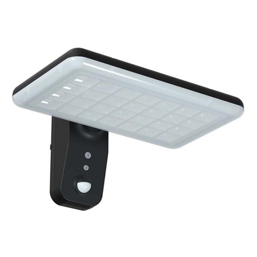 Lámpara solar de pared LED con sensor LED/15W/3,2V 4000K/6000K IP65 6000 mAh negra