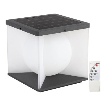 Lámpara solar de pared LED regulable LED/8W/3,7V IP65 3000K 5200 mAh + mando a distancia