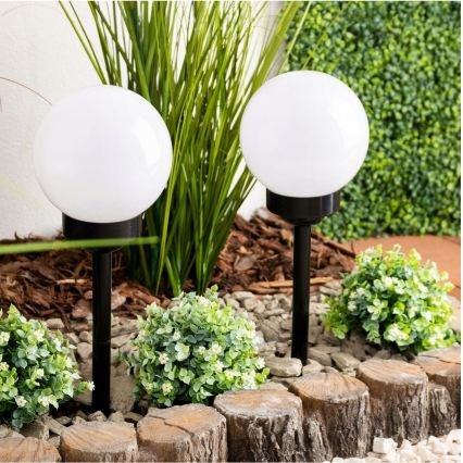 Lámpara solar LED 1,2 V, 6500 K, 200 mAh, diámetro 10 cm, IP44, blanco/negro