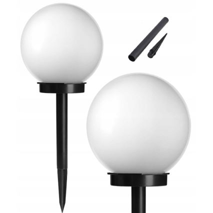 Lámpara solar LED 1,2 V, 6500 K, 200 mAh, diámetro 10 cm, IP44, blanco/negro