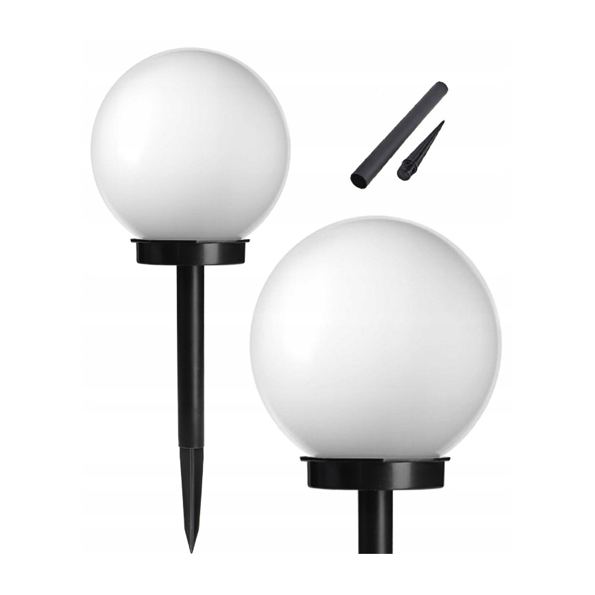 Lámpara solar LED 1,2 V, 6500 K, 200 mAh, diámetro 10 cm, IP44, blanco/negro