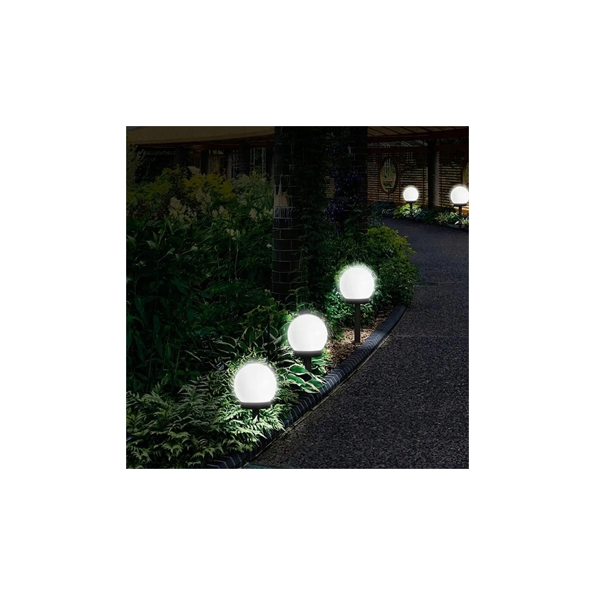 Lámpara solar LED 1,2 V, 6500 K, 200 mAh, Ø 20 cm, IP44, blanco/negro