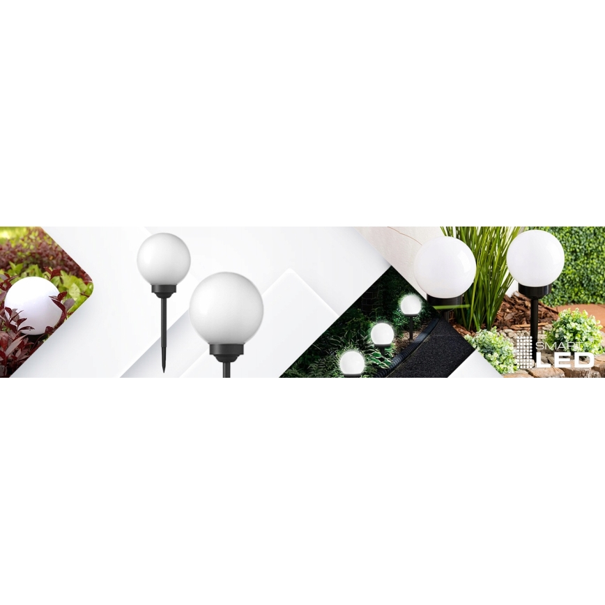 Lámpara solar LED 1,2 V, 6500 K, 200 mAh, Ø 20 cm, IP44, blanco/negro