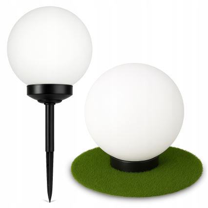 Lámpara solar LED 1,2 V 6500 K 200 mAh Ø 25 cm IP44 blanco/negro