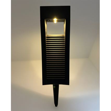 Lámpara solar LED 2xLED/1,2V 200 mAh IP44 negra