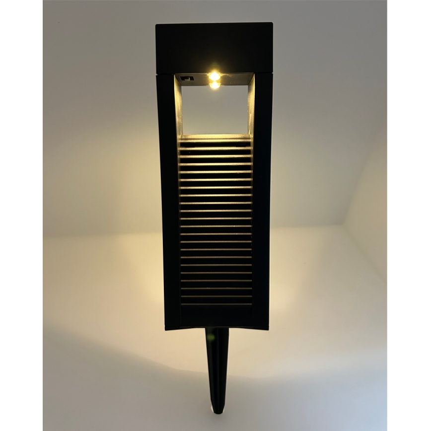 Lámpara solar LED 2xLED/1,2V 200 mAh IP44 negra