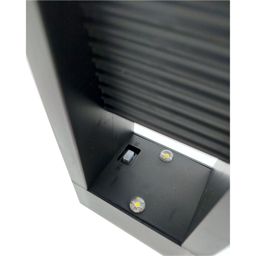 Lámpara solar LED 2xLED/1,2V 200 mAh IP44 negra