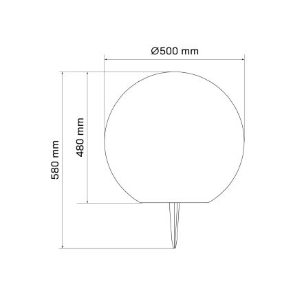 Lámpara solar LED BALL LED/3,7V 2000 mAh diá. 50 cm IP65 blanco