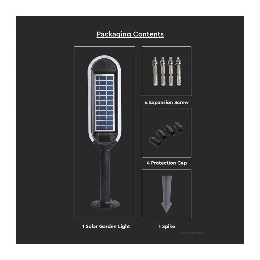 Lámpara solar LED con sensor BOLLARD LED/5W/5,5V 70 cm 3000K IP65 2000 mAh