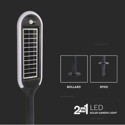 Lámpara solar LED con sensor BOLLARD LED/5W/5,5V 70 cm 3000K IP65 2000 mAh