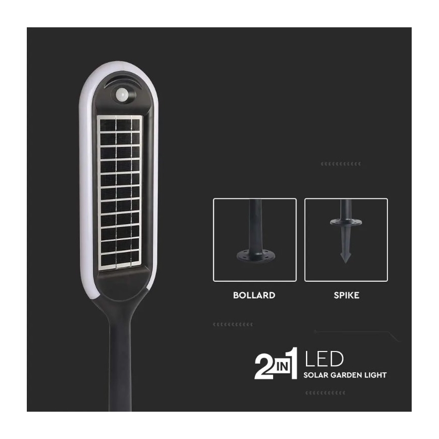 Lámpara solar LED con sensor BOLLARD LED/5W/5,5V 70 cm 3000K IP65 2000 mAh