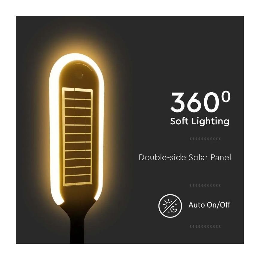 Lámpara solar LED con sensor BOLLARD LED/5W/5,5V 70 cm 3000K IP65 2000 mAh