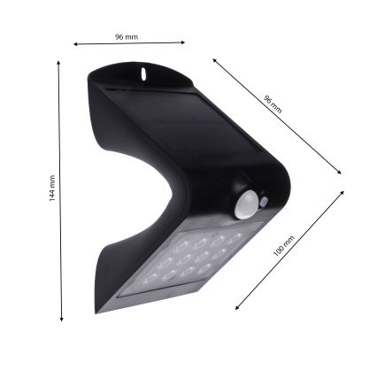 Lámpara solar LED con sensor de movimiento LED/1,5W/1200 mAh 3,7V IP65