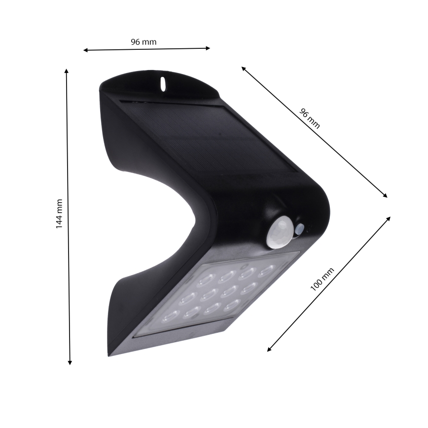 Lámpara solar LED con sensor de movimiento LED/1,5W/1200 mAh 3,7V IP65