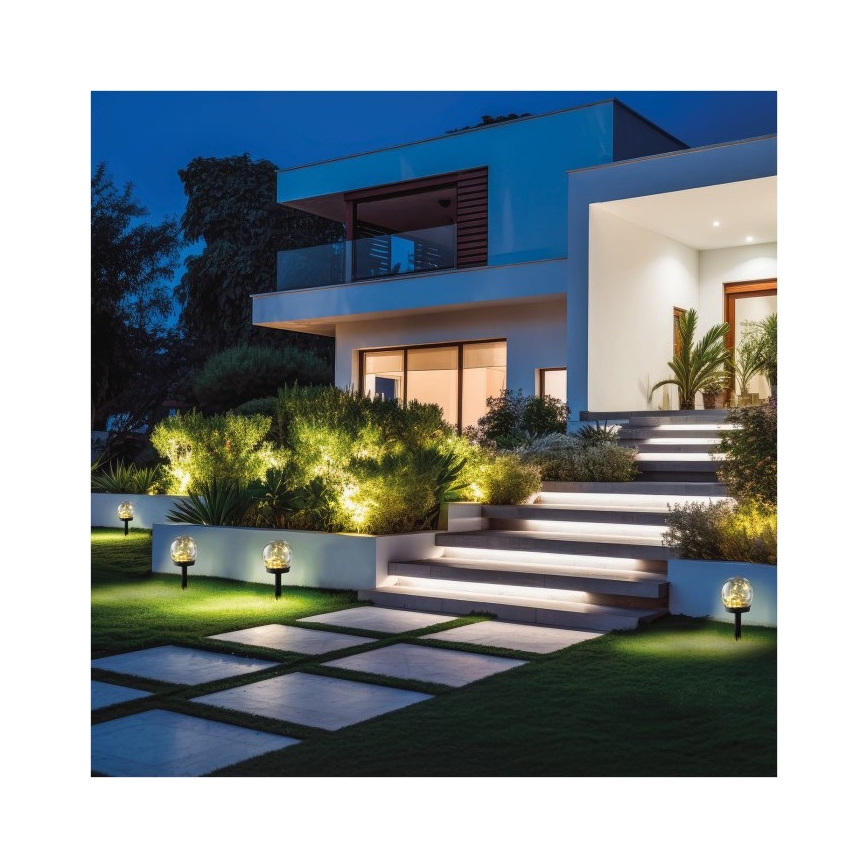 Lámpara solar LED con sensor GLEAM LED/1,2V 3000K IP44 40 mAh transparente/negra