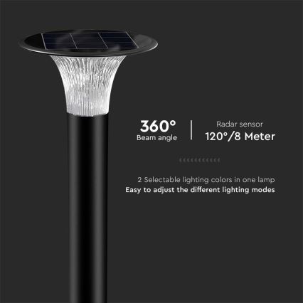 Lámpara solar LED con sensor LED/15W/3,2V 4000K/6000K IP65 6000 mAh