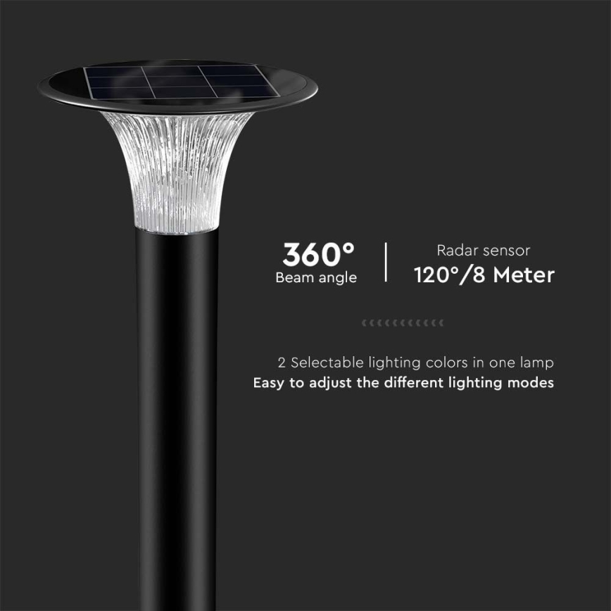 Lámpara solar LED con sensor LED/15W/3,2V 4000K/6000K IP65 6000 mAh